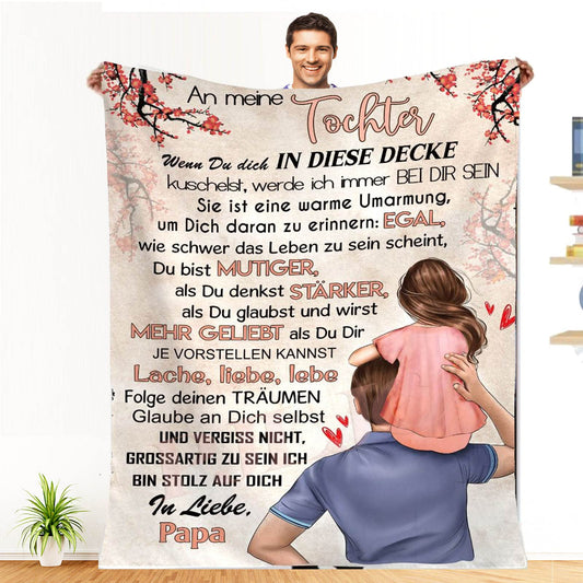 Personalized cuddle blanket for my daughter from Dad, super soft blanket, gift from father to daughter, airmail blanket positively encourage your girl's birthday gifts 150x200cm
