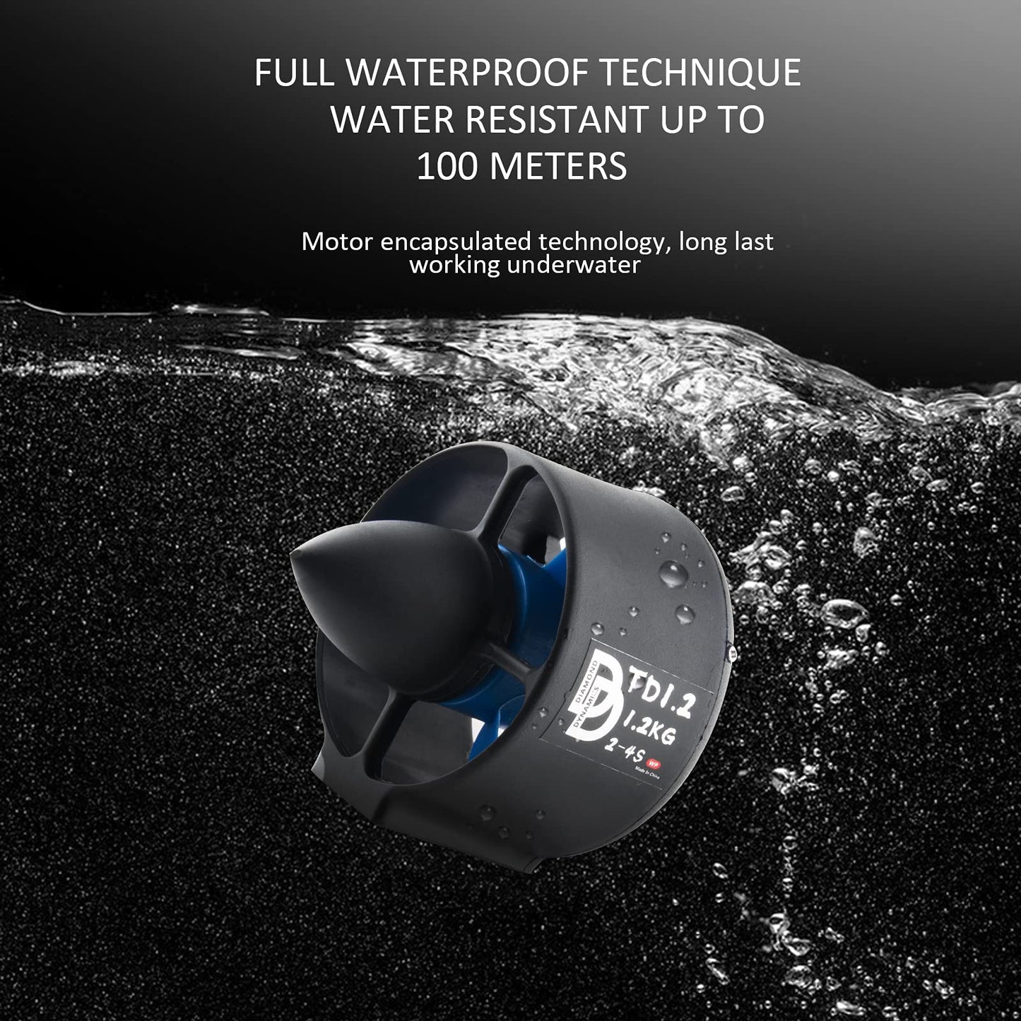 Underwater thruster 1.2kg thrust 12V brushless motor with bidirectional fully waterproof ESC for ROV, RC boat, underwater vehicle, diving, seabed photography, seabed photography (CW)