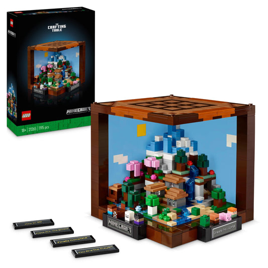 LEGO Minecraft The Crafting Box - Adult building toy - Display model with 8 figures including Steve, Alex, and Mobs - DIY decor for the living room - Minecraft gift for adults - 21265