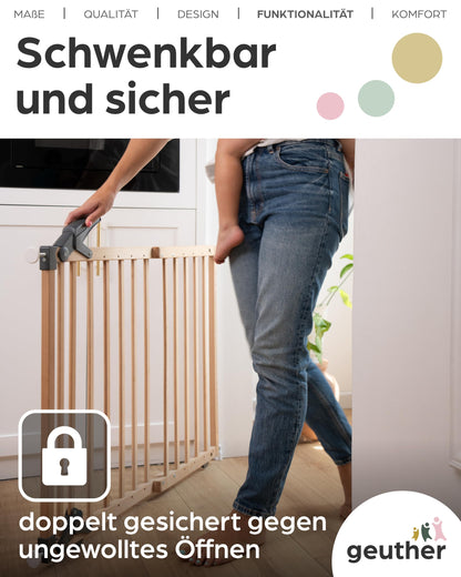 Geuther 2714 Swivel Safety Gate Fit: 68 cm - 102 cm Door gate without drilling Safety lock barrier-free Can be opened in 2 directions Eco baby gate