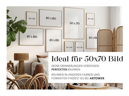 Artower® picture frame for 50 x 70 cm natural oak wood Thin frame | Poster frame Large vintage collage | Picture frame 50x70cm | Wooden frame Wooden picture frame | Wooden poster frame Real wood