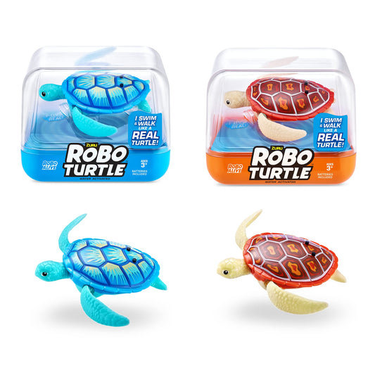 Robo Turtle Robot Swim Turtle (2-pack, Orange & Blue)