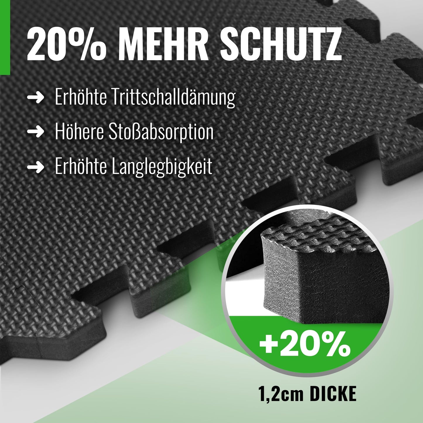 AthleticPro Floor Protector Fitness [60x60cm] - 8 extra thick floor mats [20% more protection] - non-slip protective mats for gym & fitness equipment
