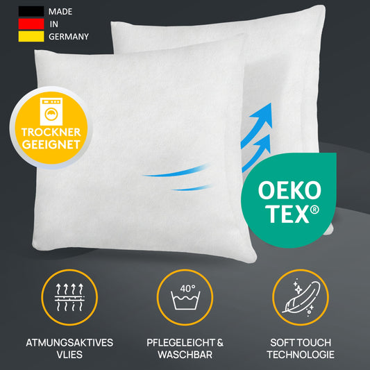 LILENO HOME 4-piece pillow filling 40x50 cm - 40°C washable inner pillow suitable for allergy sufferers - polyester pillow insert for couch pillows, sofa pillows, decorative pillows, and bed pillows.