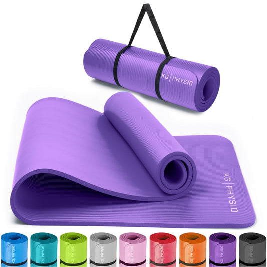 KG PHYSIO Yoga Mat Non-Slip & Cushioned - Yoga Mat with Carry Strap, Fitness Mat, Thick 8mm Exercise Mat, Gymnastics Mat, Gym Mat, Pilates Mat, Fitness Mat, 183x60cm