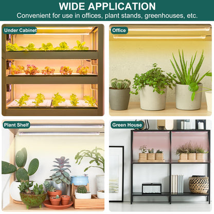 2-Pack 2 Bars Plant Light Strips, Plant Lights for Indoor Plants, Full Spectrum Sunlight Growth Lamp with Auto On/Off 3/9/12H Timer, 10 Adjustable Levels for Succulents