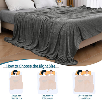 WOLTU Cooling Blanket 2 in 1, Summer Blanket Arc-Chill, Q-Max > 0.45, Double-sided Blanket for Summer, self-cooling breathable light, 220 x 240 cm, Gray