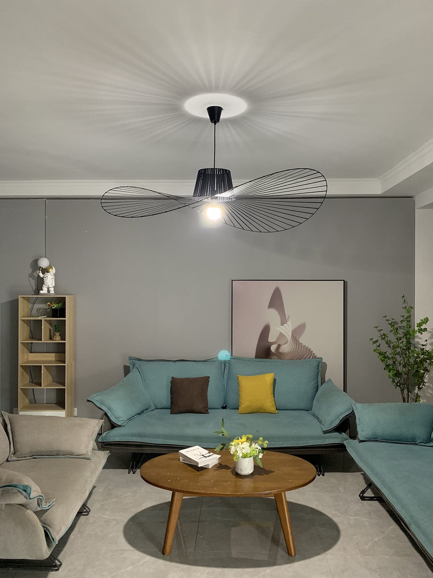 CHNB® Vertigo Lamp Black 100CM Modern Vintage Pendant Light Hanging Pendant Lamp Suitable for Dining Table Living Room Bedroom Chandelier Lamps (Φ 100 CM)