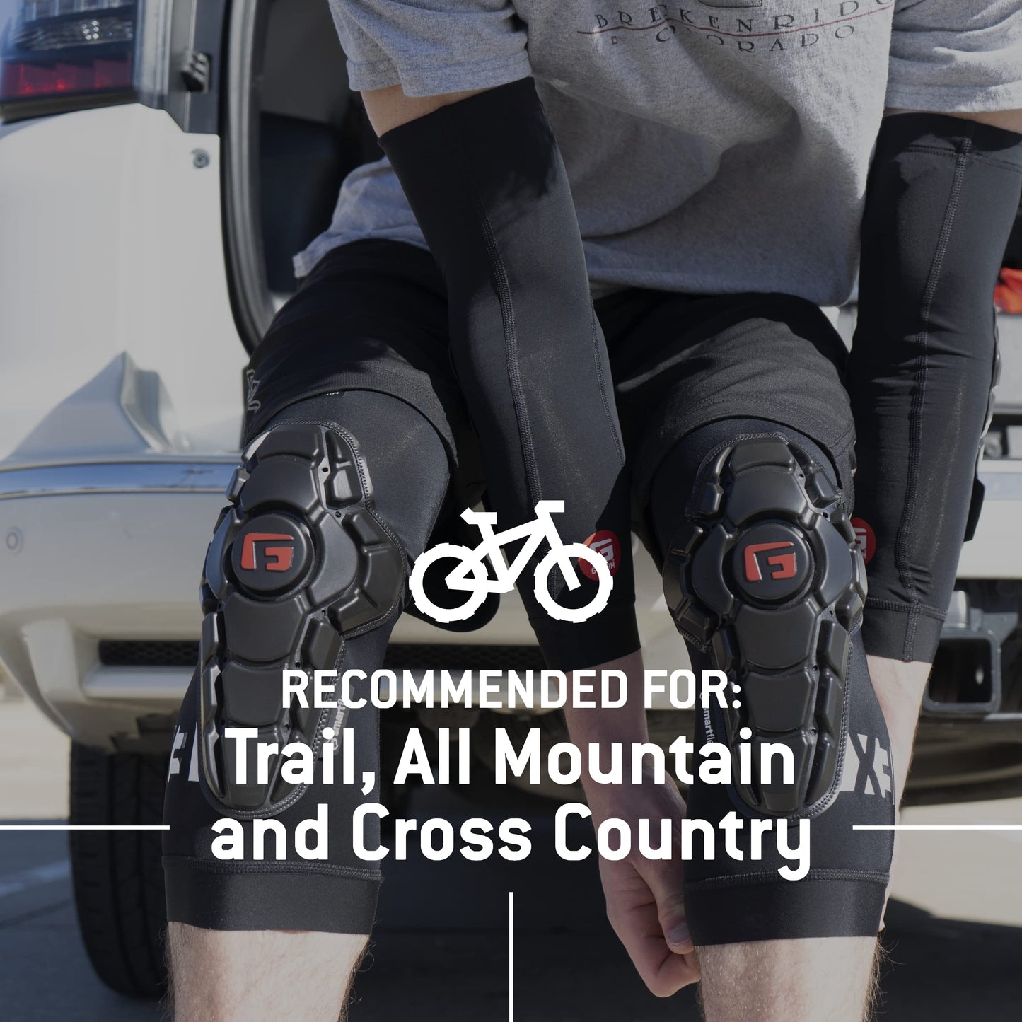 G-Form Pro-X3 Mountain Bike Knee Pads - Knee pads for men and women - Black/White, Youth S/M