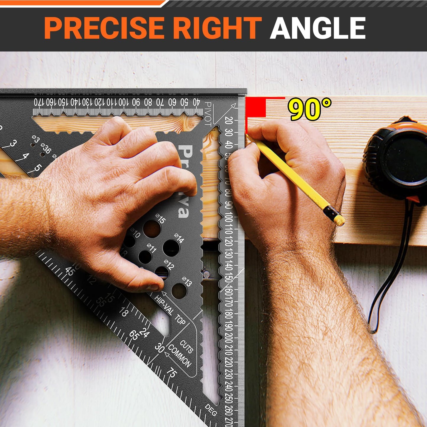 Bevel protractor, carpenter's square, multifunctional metal aluminum square ruler angle guide 30cm carpenter's square joiner's square 45 and 90 degree angles marking gauge.