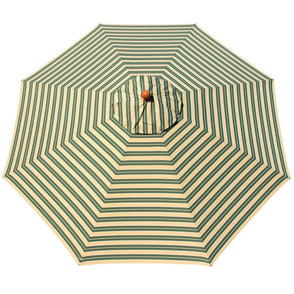 Anndora® sun umbrella wood 3.5 m round garden parasol market umbrella 350 cm - with wind vent - striped green white yellow.