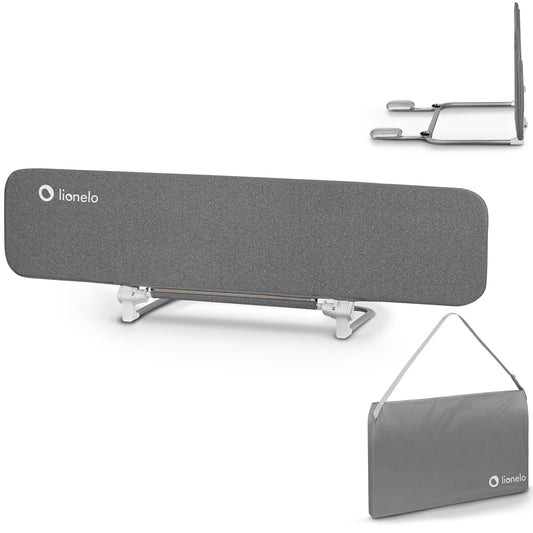 Lionelo Lora XL Portable Bed Guard for kids, tilt adjustment up to 180°, foldable bed rail, 45 cm - 150 cm, StandSafe lock, protection against falling out