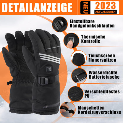 LOTTBUTY Heated Gloves 2025 Upgrade, Heated Gloves Men Women with 7.4V/2×5000mAh Rechargeable Batteries, waterproof Heated Motorcycle Gloves Winter for Skiing, Cycling, Hiking.