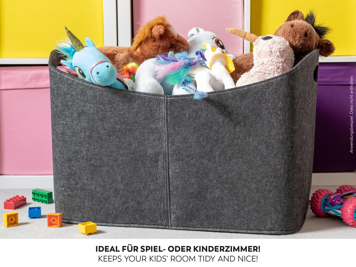 Rubberneck XXL felt wood bag – storage for firewood, newspapers – 63 x 40 x 42 cm (Anthracite)