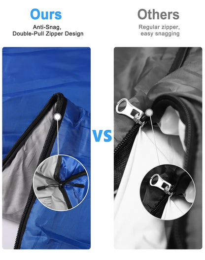 Outdoor camping 4-season sleeping bag for adults. 2-in-1 function as a blanket. Warm, lightweight, waterproof for backpacking, hiking, and travel. 220 x 80 cm.