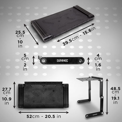 Duronic DML121 Multifunctional Laptop Stand, foldable, adjustable, with 6 joints, for tablet or MacBook.