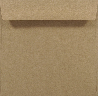 Netuno 500 Sand-Brown square envelopes Craft paper 170 x 170 mm straight flap without window Square envelopes for invitation cards Birthday cards Christmas cards Envelopes