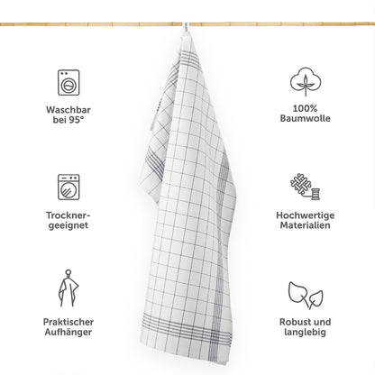Blumtal Premium Dish Towels 20pc Set 50x70cm - Cotton Kitchen Towels - Oeko-TEX certified - Kitchen Hand Towels - washable up to 95°C - Gray Dish Towel Set