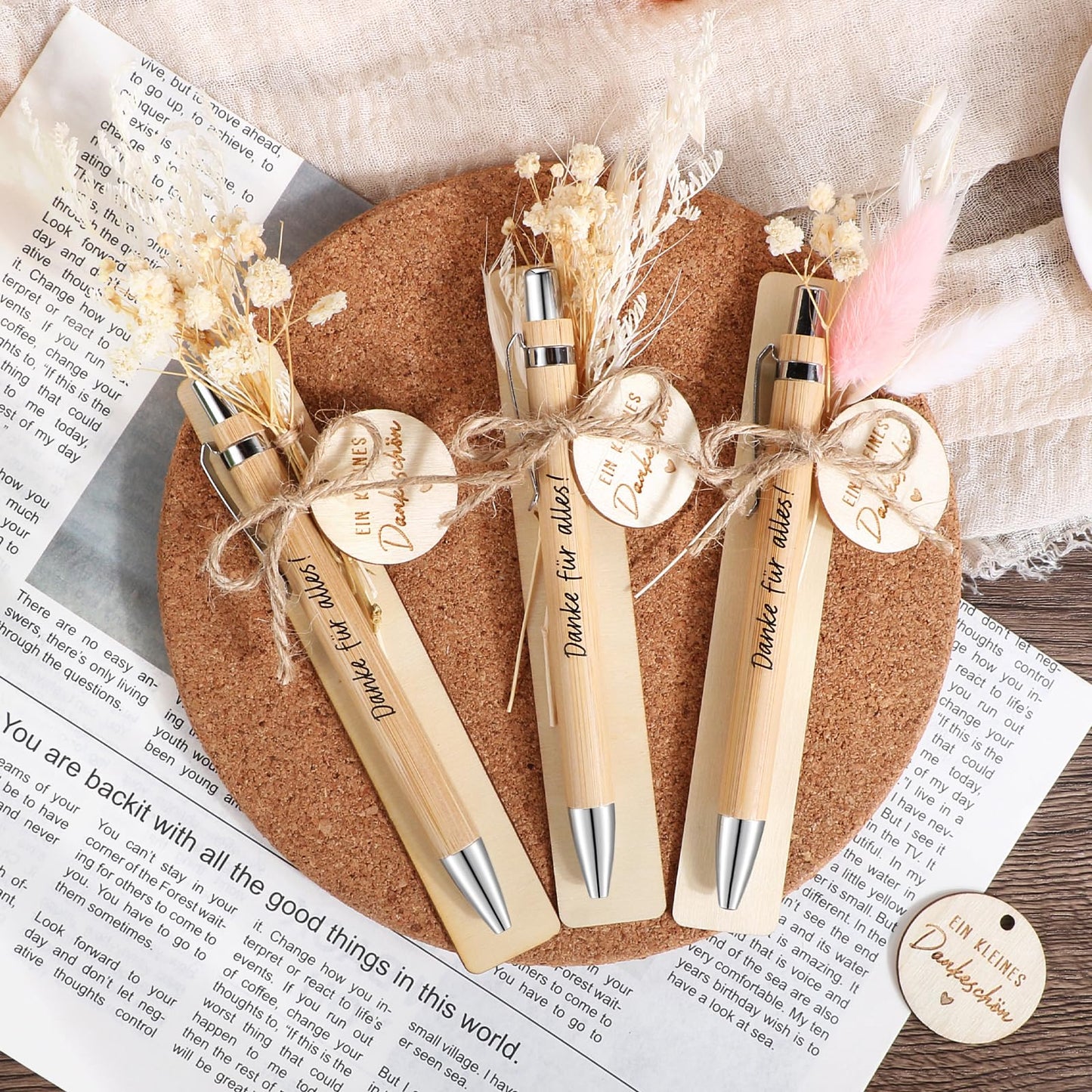 BOFUNX 20pcs Thank You Gifts Thank You for Everything Pen Gifts Wood Pen Thank You Gift Farewell Gift for Colleagues Educators Teachers Daycare School Retirement