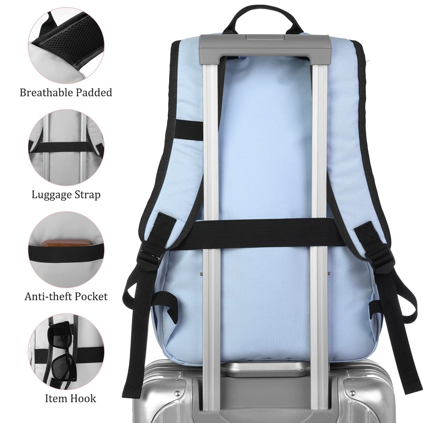 YAMTION School Backpack for Girls Boys Teenagers, Backpack Women Daypack Men with 15.6 Inch Laptop Compartment, Backpack College Backpack School Backpack University for Students