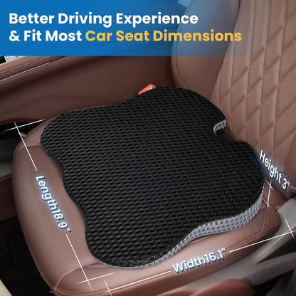 Qutool car seat cushion, wedge cushion car, seat cushion for car seat cushion car seat wedge cushion for car driver's seat seat cushion for car, memory foam car seat cushion (black)