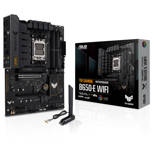 ASUS TUF Gaming B650-E WiFi Motherboard Socket AMD AM5 (Ryzen 7000, ATX, PCIe 5.0, DDR5 memory, WiFi 6E, USB 3.2 Gen 2x2 Type-C, Aura Sync)