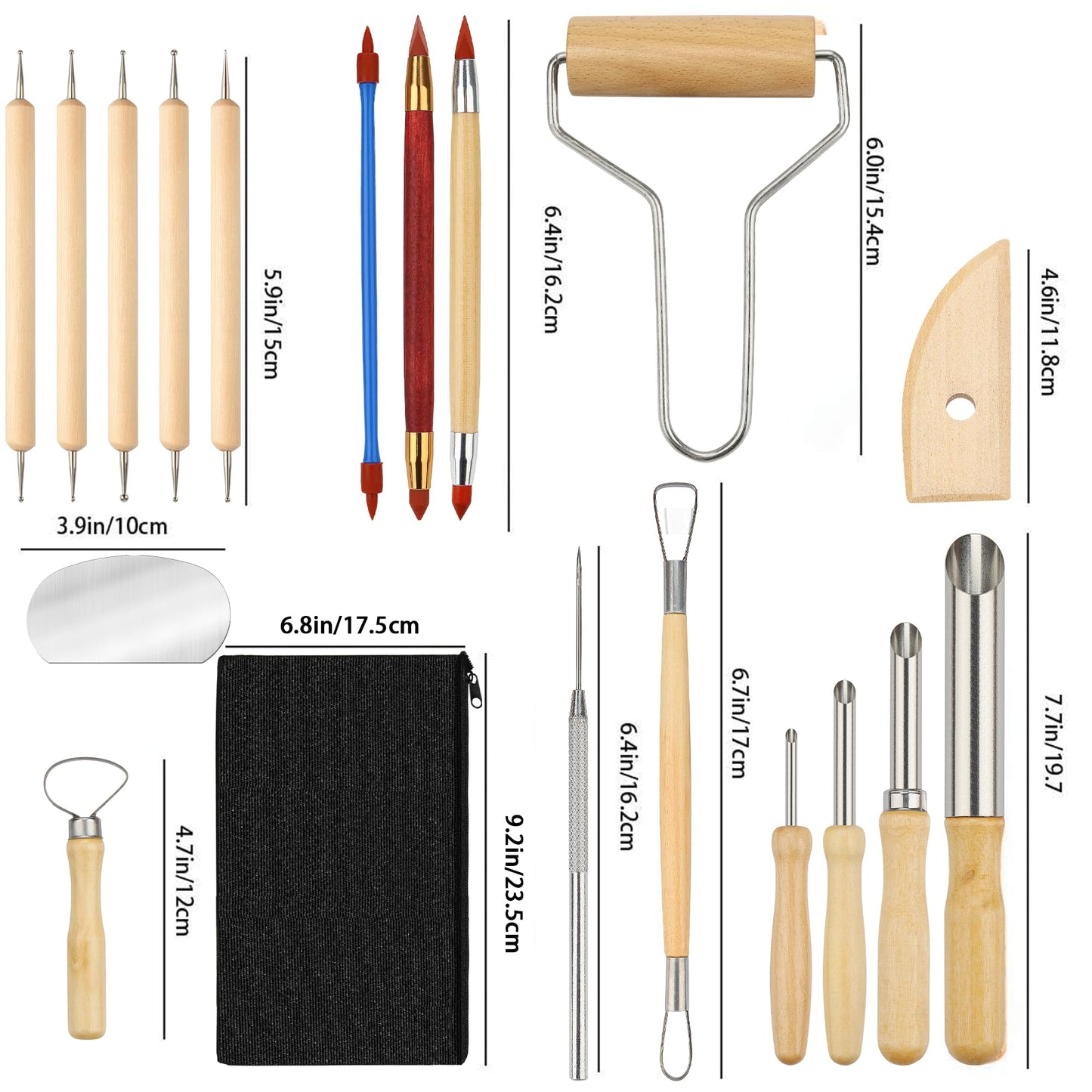 Modeling tool set 62 pieces Pottery tool Pottery set Modeling tool Ceramic Sculpting Clay tool Polymer Clay tools, Modeling tool set for pottery artists, DIY crafts, sculpture, beginners