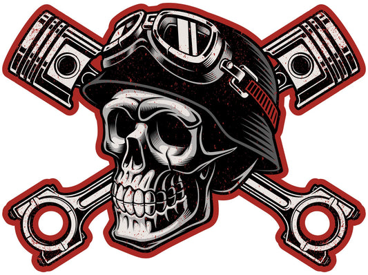 Samunshi Vintage Skull Sticker Car Decal for Motorcycle Bike Scooter or Car Chopper Hot Rod Bopper Enduro Motocross Rockabilly Vintage Re (50x39cm Vintage Skull)