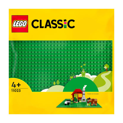 LEGO 11024 Classic Gray Baseplate, square baseplate with 48x48 studs & 11023 Classic Green Baseplate, square baseplate with 32x32 studs as a base for constructions.