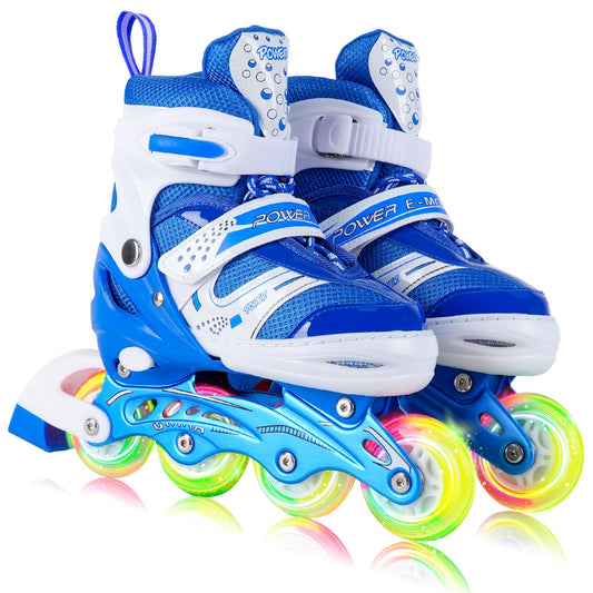 JIFAR Inline Skates for Kids, Adjustable Light-Up Inline Skates for Women and Men 30-33 34-37, Inline Skates for Girls Boys Roller Skates Children Size Adjustable