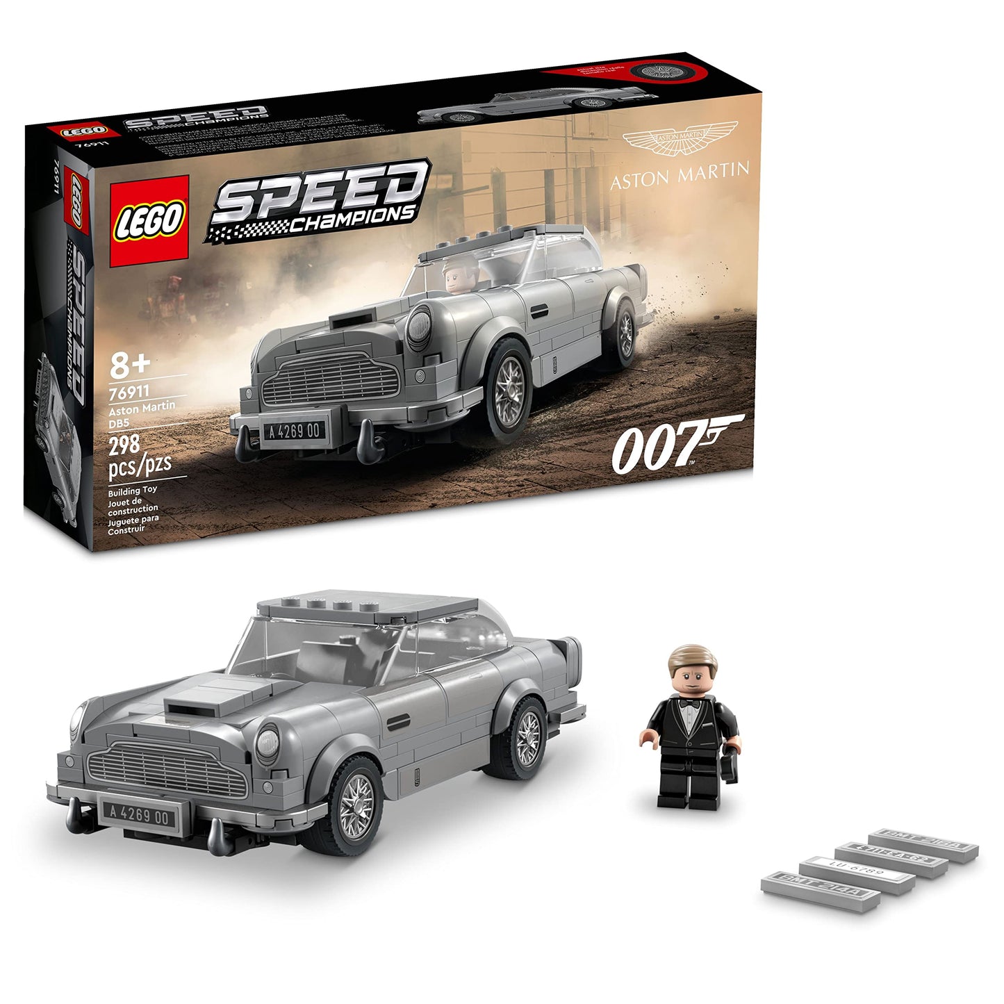 LEGO Speed Champions 007 Aston Martin DB5 76911 - Building Toy Set with James Bond Minifigurine and Car Model Kit for Kids and Teens, Expand Your Collection, Great Gift for Boys and Girls Age 8+