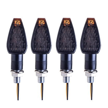 SFONIA 4pcs Motorcycle Turn Signal Lights, 12V 14LED Indicator Lights, E-marked Waterproof Universal Scooter Quad Cruiser Off Road (Smoke)
