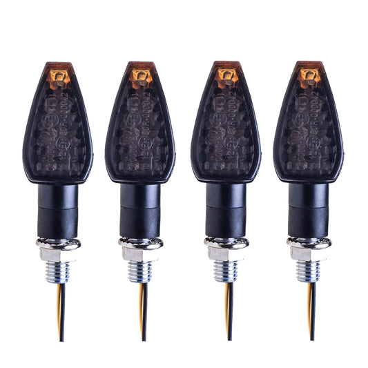 SFONIA 4pcs Motorcycle Turn Signal Lights, 12V 14LED Indicator Lights, E-marked Waterproof Universal Scooter Quad Cruiser Off Road (Smoke)