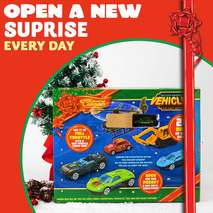 JOYIN Christmas Advent Calendar 2025 for Kids, 24-Day Countdown Calendar, Toy with Die-cast Cars, Set for Boys and Children