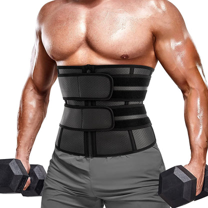 KUMAYES Belly Belt Fitness Belt Men Ab Trainer Neoprene Sauna Waist Trimmer Sweat Belt Waist Cincher