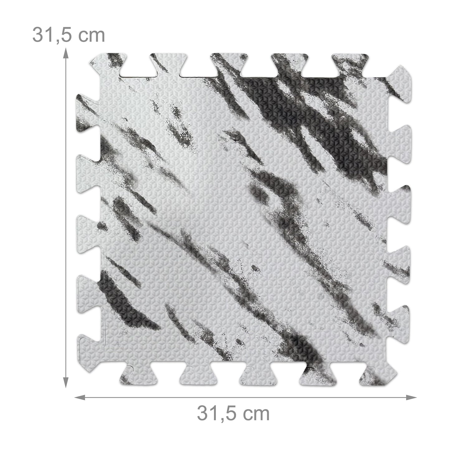 Relaxdays 45 x Floor Protection Mat, Puzzle Mat Set, Sports & Fitness Equipment, 4.25 sqm, Eva Foam, BPA-free, Marble Look, White