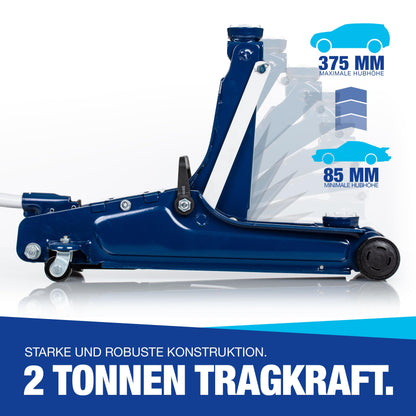 NTG Hydraulic Jack 2t -TUV Certified- Low Profile Floor Jack 2000kg 85-375mm Car Workshop, Cars & Lowered Vehicles - up to 2,000 kg Load Capacity