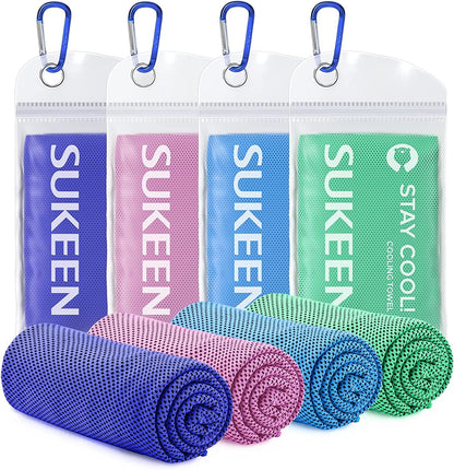 Cooling towel set, neck cooling towels, cooling hand towel, cooling towel for sports, ice towels for hiking, running, tennis, traveling.