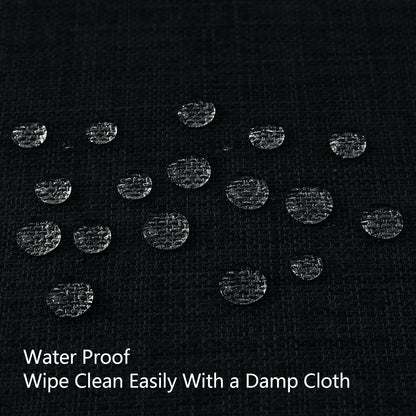 Smiry linen-look tablecloth, waterproof with lotus effect, rectangular 140 x 200 cm. Stain-resistant black table cover for easy cleaning and protection.