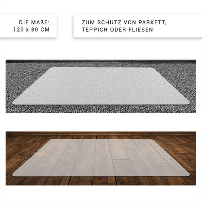 Floor protection mat | Office chair underlay in milk white | non-slip and scratch-resistant | Made in Germany (120x120cm)