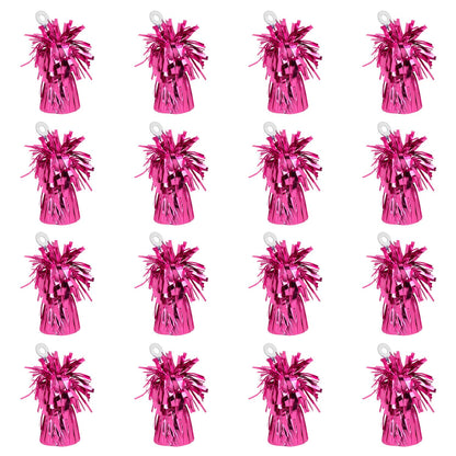 Boland - Balloon weight with metallic foil, 16 pieces, 160 - 180g, balloon holder, for air balloons and helium balloons, Pink