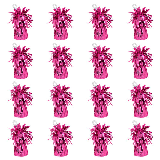 Boland - Balloon weight with metallic foil, 16 pieces, 160 - 180g, balloon holder, for air balloons and helium balloons, Pink