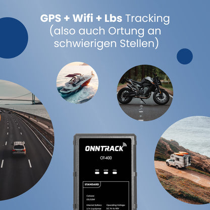 Onntrack 400 GPS tracker | Built-in tracker | Lifetime free tracking! | Car tracker | GPS transmitter | Works without SIM card