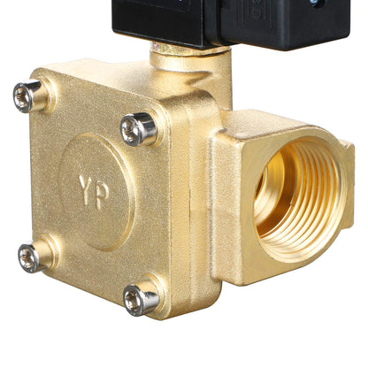 1" Electric Brass Solenoid Valve 220 V AC 16 bar, normally closed (NC), VITON, for water, air, oil, Vertical or Horizontal Mounting