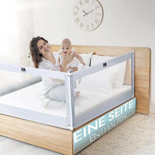 Kids Supply bed rail - Safe & height-adjustable bed guardrail [70-90cm] - Bed rail for children's bed & parents' bed [One side] (150 x 80 cm)
