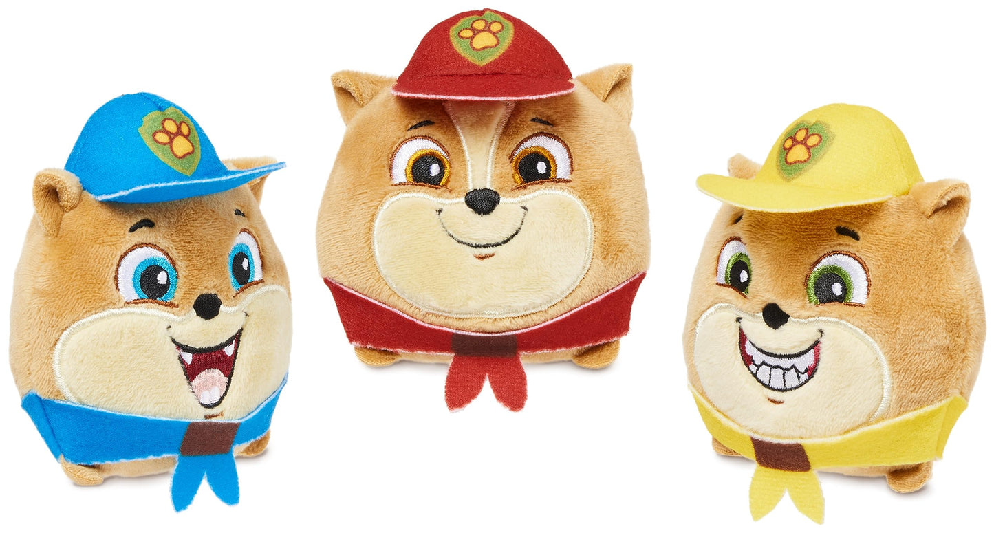 PAW PATROL: The Mighty Movie, Liberty plush figure with stretch function and 3 Junior Patroller mini plush figures, 24cm long, suitable toy for toddlers.