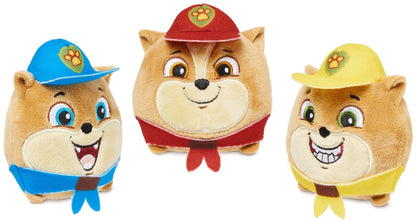 PAW PATROL: The Mighty Movie, Liberty plush figure with stretch function and 3 Junior Patroller mini plush figures, 24cm long, suitable toy for toddlers.