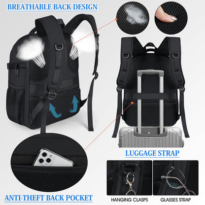 IGOLUMON backpack for men and women, large waterproof school backpack for teenagers, 15.6 inch laptop backpack for men, travel backpack for school, work, and business, carry-on luggage for planes.