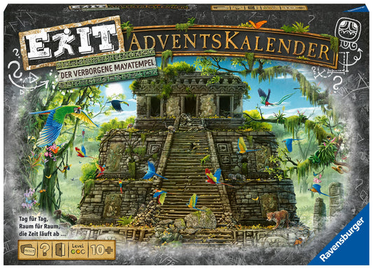 Ravensburger 18956 - EXIT Advent Calendar - The Hidden Maya Temple - 24 puzzles for EXIT fans aged 10 and up
