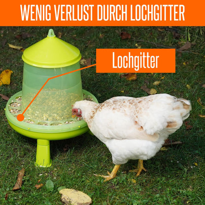 8 liter poultry drinker green with feet and 4 kg poultry feeder green with feet for chickens, chicken feed trough, chicken feed dispenser, chicken feed automatic, chicken feeder, chicken feed dispenser